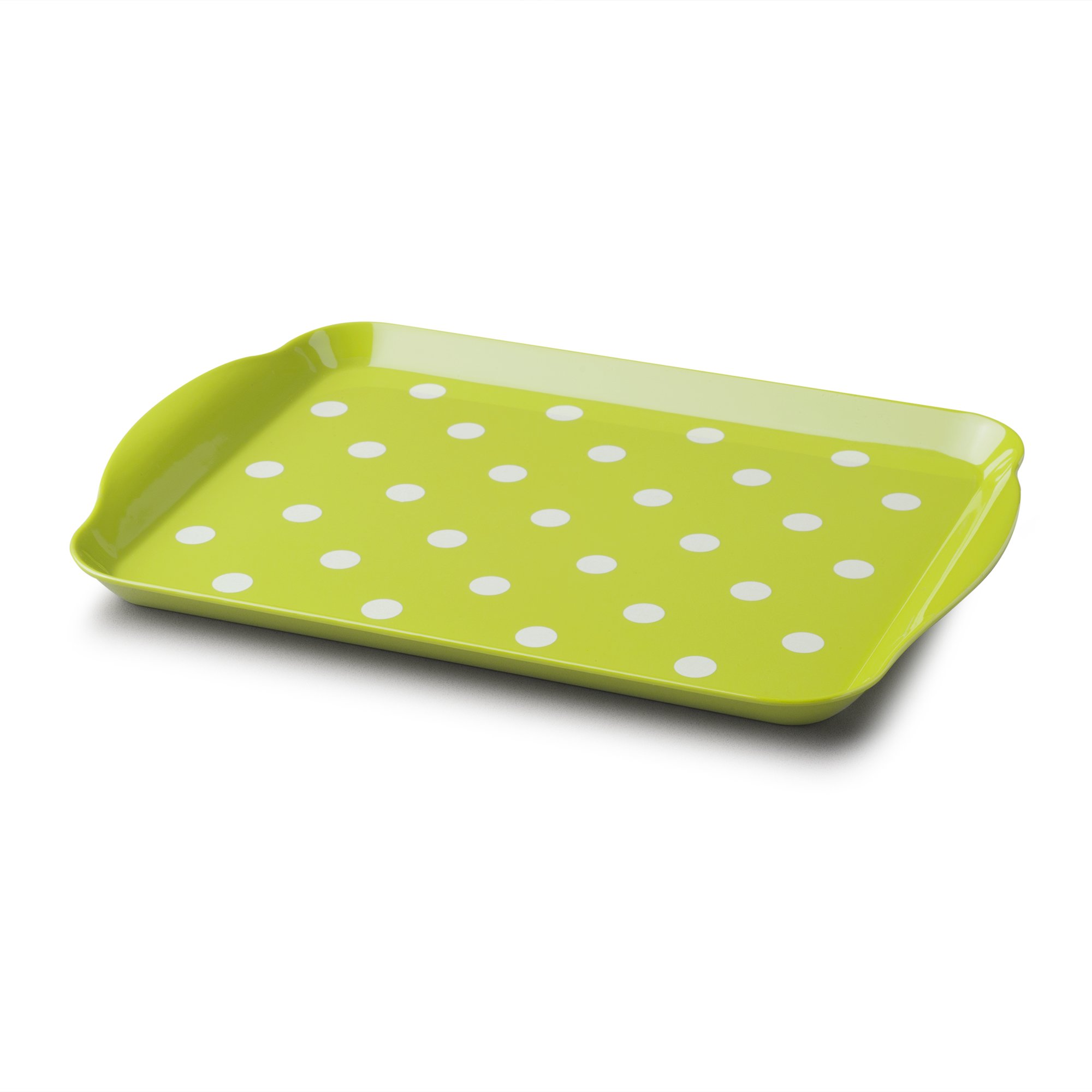 Zeal G201L Melamine Dotty Serving Design Tray (30x21cm) Lime