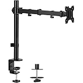 VIVO Single Monitor Arm Desk Mount, Holds Screens up to 32 inch Regular and 38 inch Ultrawide, Fully Adjustable Stand with C-