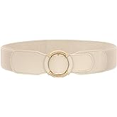 JASGOOD Women Wide Waist Belt Stretchy Elastic Vintage Belts for Dress Ladies Belt with Circle Buckle