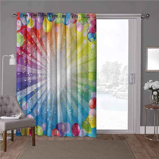 YUAZHOQI Cortinas opacas térmicas para patio, cumpleaños, confeti