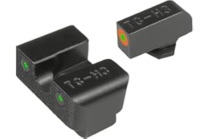 TRUGLO Tritium Pro Night Sights, Compatible with Glock Handgun Models | Compact Durable Glow-in-The-Dark Front & Rear Gun Sight Set with Focus Lock Front Ring