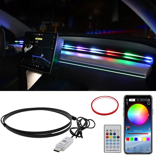 Tesla Dreamcolor Acrylic Interior Car LED Strip Light Motion Sensor Switch Kit