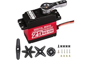 LEWANSOUL 25KG Digital Servo Motor High Torque PWM Servo, Waterproof Full Metal Gear Steering Servo for Robotic Arms and DIY Robot Making, Digital Servo with 25T Servo Horn, Control Angle 180°