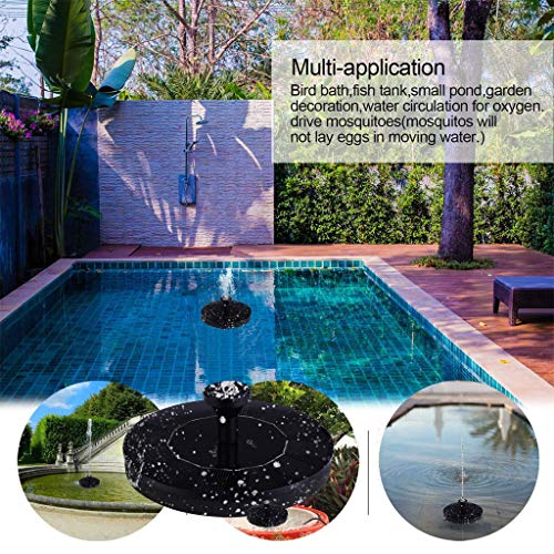 ❤Ywoow❤ Water Pump, Solar Power Pump, Bird Bath Fountain Water Floating Pond Garden Patio Decor
