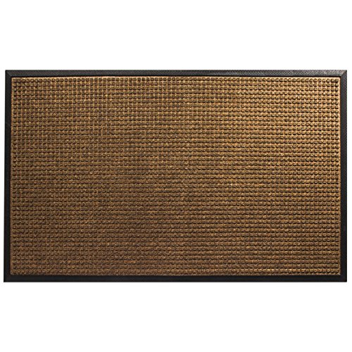 casa pura Entrance Mat | Embossed Front Door Mat | Indoor and Outdoor Entry Rug | Brown | 36" x 60"