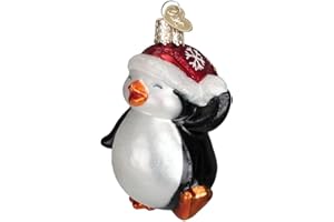 Old World Christmas Dancing Penguin Glass Blown Ornament for Christmas Tree, Handcrafted Holiday Decoration, Wildlife Animal Collection