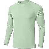 Men's Long Sleeve Rash Guard Swim Shirts UPF 50+ Sun Protection Dry Fit T-Shirt Athletic Tops for Running Hiking Fishing