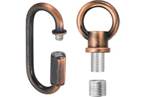 PATIKIL M10 Fine Thread Lamp Female Loop Holder with M12 Adapter Chain Quick Link, Lifting Eye Nut Hook Ring Structural Suppo
