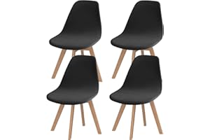 SONNACH Pack of 4 Velvet Mid Century Modern Dining Chair Covers, Armless Chair Cover,Living Room Side Chair Slipcovers (Black)