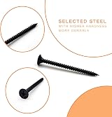 ZHENGYYUU M4 Self-Tapping Screws Wood Assortment 185 Pcs Black Cross Pan Head view 4