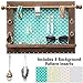 EXCELLO GLOBAL PRODUCTS Rustic Wall Mounted Jewelry Organizer: Shabby Chic Jewelry Box Alternative with 5 INTERCHANGABLE Background Options/Bracelet Organizer/Necklace Holder/Earring Organizer