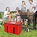 Oxford Food Delivery Bag – Large Commercial Catering Bag,Heavy Duty Bag for Food Transport - Hot and Cold Thermal Insulated Food Carrier with Zippers -23in x 13in x 15in(H) (Red)