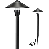 LUTEC 12V Low Voltage Pathway Lights, Die-cast Aluminum Pathway Lights with Connectors，IP65 Waterproof Outdoor Landscape Lighting, 3W 240LM Warm White 3000K for Path, Yard, Garden, 2 Pack