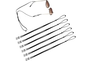 Goktvai 6pcs Glasses Strap, Adjustable Black Sports Eyeglass Strap Anti Slip Universal Sunglasses Lanyard Neck Holders Cord R