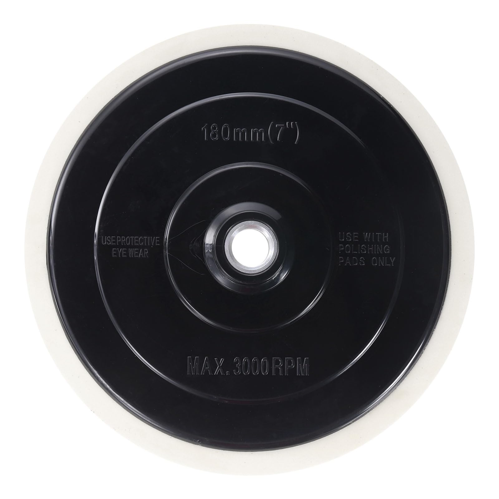 Sourcingmap 7 Inch Hook and Loop Backing Sanding Pads with M16 Thread for Diamond Sanding Finishing Polishing Buffing Pads, Black + White 1pcs