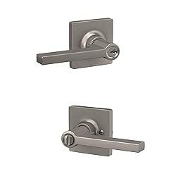 Lock Scout Straight Lever with Square Trim Keyed