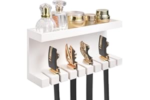 Yamahiko Belt Storage Organizer With Double Shelving Platform, Wall Mount Hanger Rack for Closet, Universal Holder for Men and Women, White