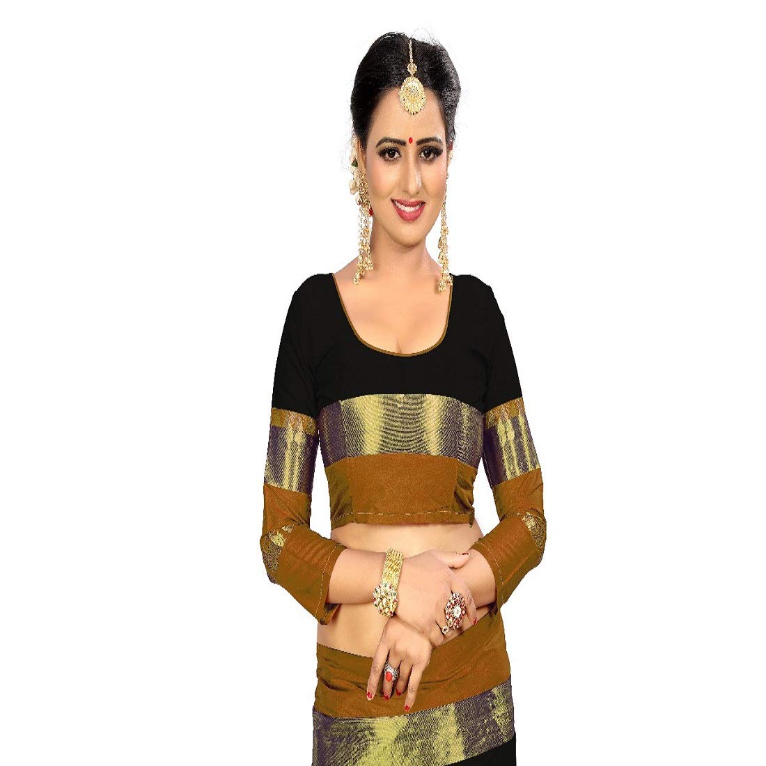 vaividhyam sarees women's cotton silk saree with blouse piece.