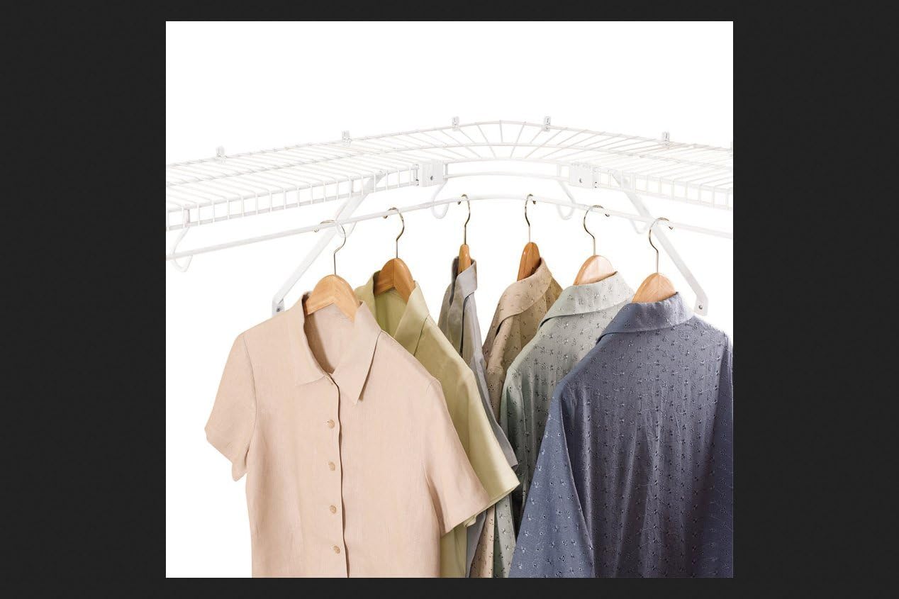 Rubbermaid FreeSlide Wire Shelving, White, 12inch Corner (FG3G49LWWHT