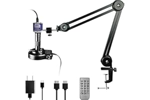 NICE-POWER Digital Microscope, 48MP 4K 1080P HDMI Industrial Video Microscope Camera, Type-C/USB,150X Zoom C-Mount Lens, Fold