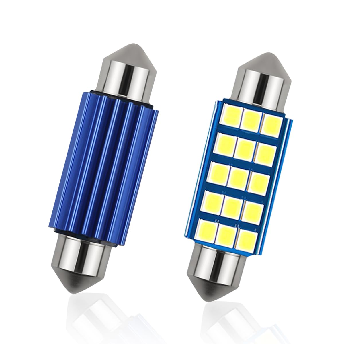 Photo 1 of 578 LED Bulbs Extremely Bright 1200LM 2835 Chipsets for LED Interior Dome Map Door Lights, 1.6" 6000K Led Interior Car Festoon Bulbs Replacement 211-2 212-2 569 6411 6451 41mm 42mm (White, 2 PCS)
