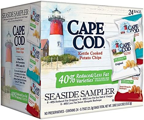 Cape Cod Reduced Fat Chips, Variety Pack (24 ct.) - (Original from manufacturer - Bulk Discount available)