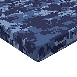 Ambesonne Camo Fitted Sheet, Retro Composition of