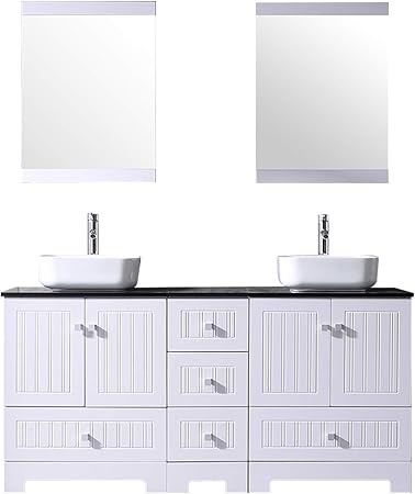 Sliverylake 60 Bathroom Vanity Ceramic Vessel Sink Combo Pvc