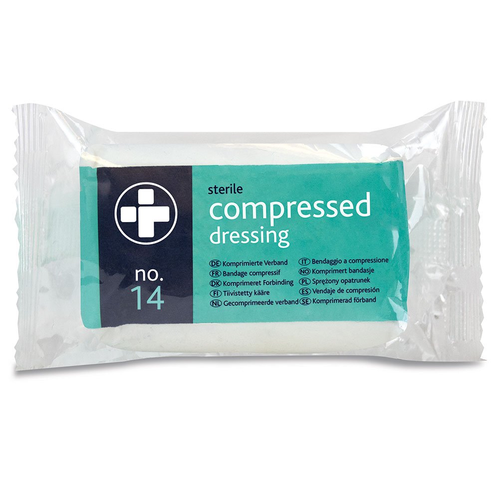 Reliance Medical Number 14 Sterile Compressed Dressing - Highly Absorbent Trauma Dressing for Serious Bleeding, Vacuum Compressed for Compact Storage, Pack of 10
