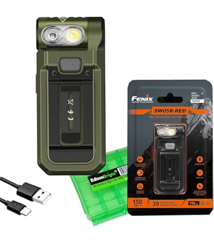 Fenix SW05R-UV Clip On Flat Body swival Flashlight with UV Light