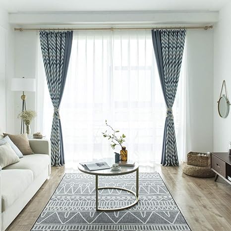 Kele Shading Splicing Blackout Curtains Simple Modern Cloth