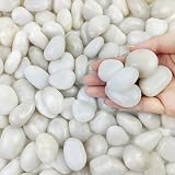 FANTIAN 2 Lbs White Pebbles 20-30 mm Decorative Stones for Plants Pots