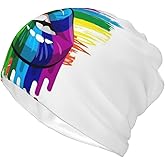 Rainbow LGBT Gay Pride Skull Beanie Hat Baggy Slouchy Skull Beanies Cap Stretch Scarf Head Wrap for Men Women Winter