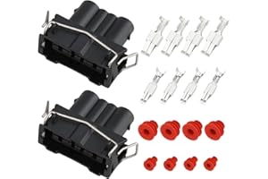 YINETTECH 2 Sets 4Pin Car Sensor Connector Fuel 357906231 Compatible with VW Compatible with Audi