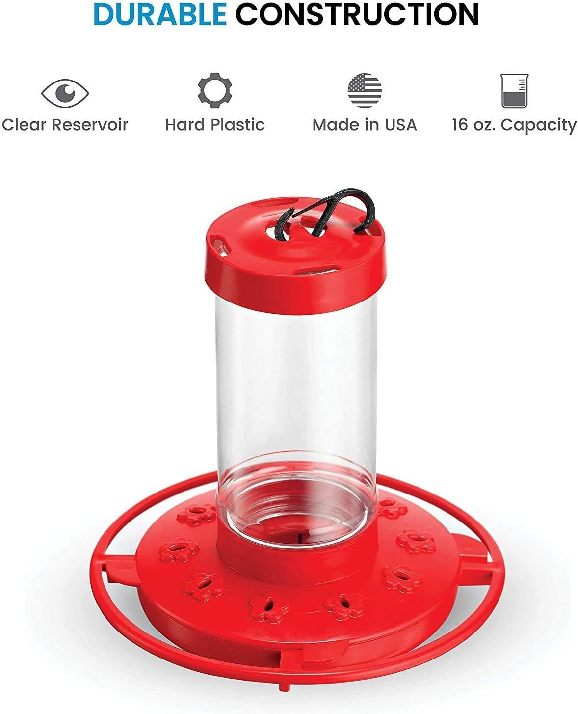 SEWANTA Hummingbird Feeders for Outdoors 16 Ounce - [Set of 2] First Nature Hummingbird Feeder Include, Perch with 10 Feeding Ports - Bundled with 2 Hanging Chains 9.5 Inch (4 Pcs Set) : Garden & Outdoor