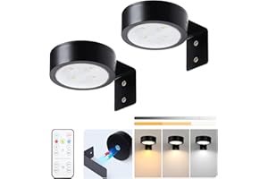 KELUOLY 2-Pack Picture Light Battery Operated with Remote, LED Painting Lights, Dimmable and Timer Painting Light, Art Display Light for Picture Frame Artworking Portrait, Home Wall Decor Black display light