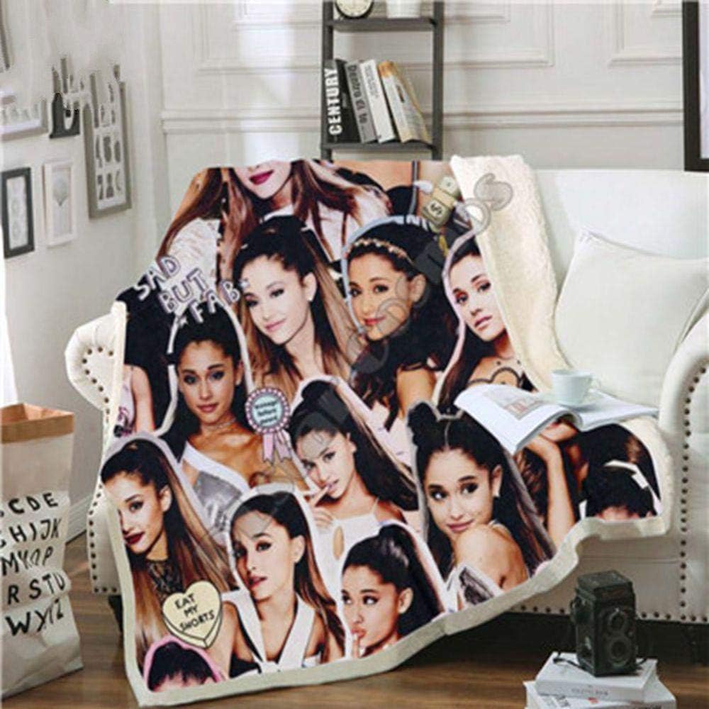 Yoin Celebrity Ariana Grand Design Blanket Plush 3d Printed for Adults Sofa Sherpa Fleece Bedspread Wrap Throw Blanket Microfiber -14,Purple,130x150cm
