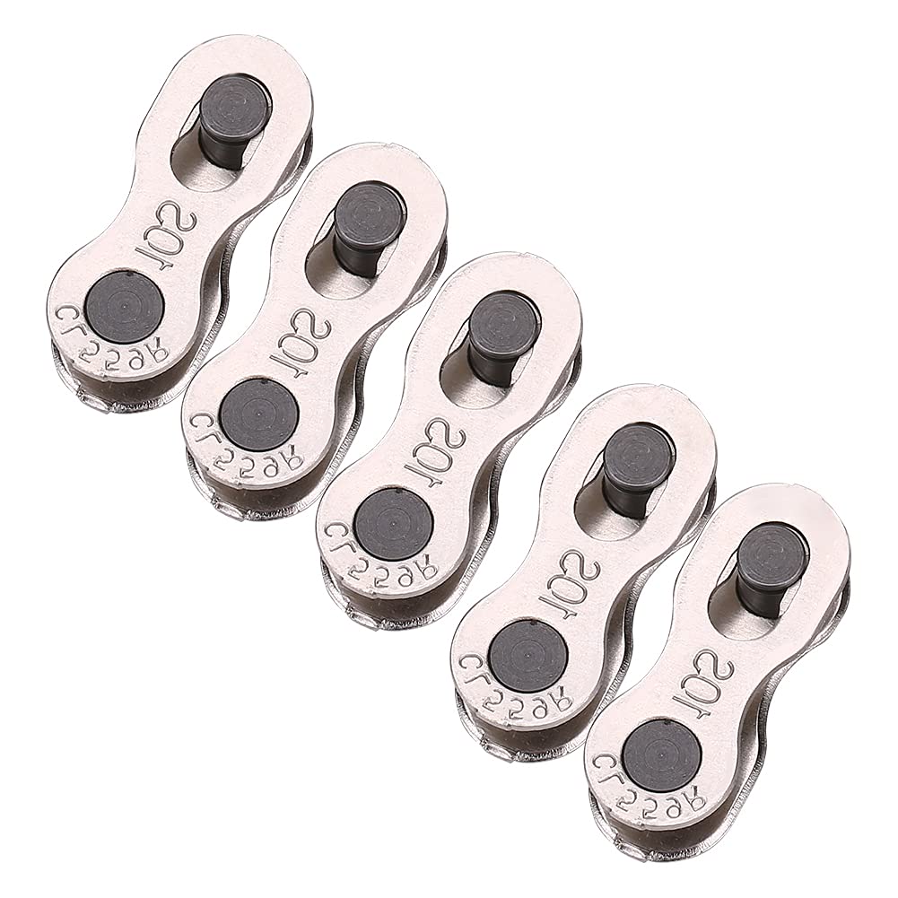 Demeras Bike Chain Links 5 Pairs Heavy Duty Bike Quick Release Chain Mater Link Magic Joint Connector for 8/9/10 Speed (10 Speed)