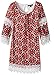 My Michelle Girls' Big Printed Shift Dress with Crochet Details