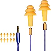 Work Earbuds Headphones, Cuzabe 10 Replacement Earbuds Wired in Ear Headphones for Work, Noise Cancelling Ear Plugs Earphones for Noise Reduction Motorcycle Riding Construction Work