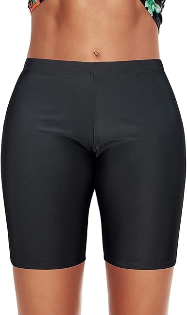 black boyshort swim bottoms