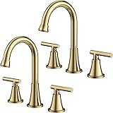 Bathroom Faucets for Sink 3 Hole, Hurran Brushed