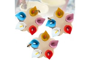 JEUXDOS Bee Drinking Cups, Colorful Bee Insect Drinking Cup, Watering Cups for Thirsty Pollinators, Mini Drinking Cup for Garden Verandahs (CALLA, 3 PACK)