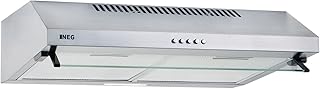 NEG Dunstabzugshaube NEG15-ATS (silber) Edelstahl-Unterbau-Haube (Abluft/Umluft) und LED-Beleuchtung (60cm) Unterschrank- oder Wandanschluss