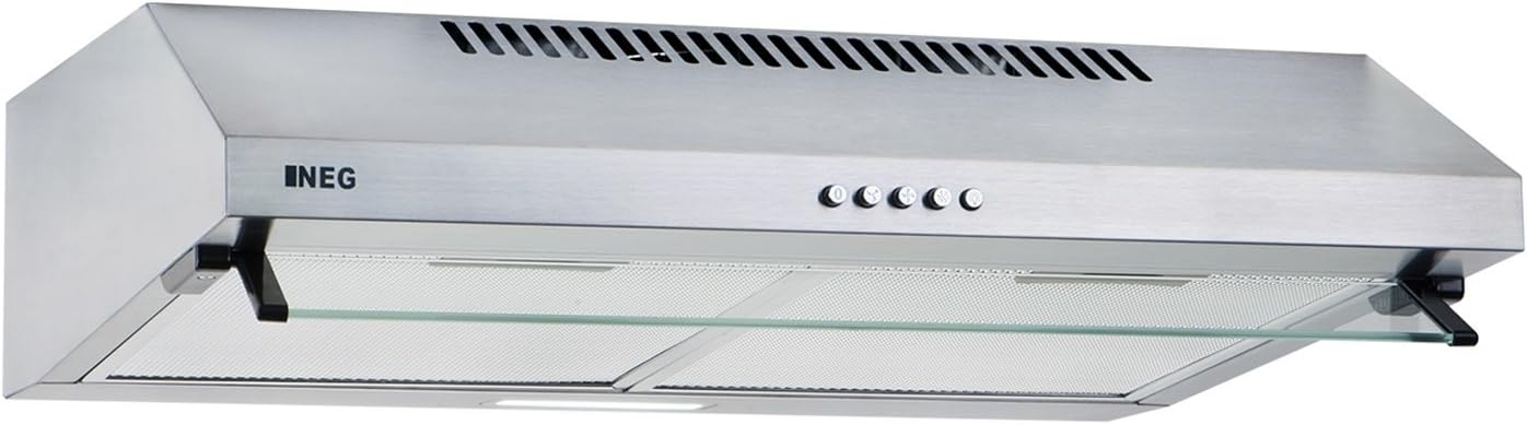 NEG Dunstabzugshaube NEG15-ATS (silber) Edelstahl-Unterbau-Haube (Abluft/Umluft) und LED-Beleuchtung (60cm) Unterschrank- oder Wandanschluss