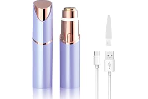 EVOLVIQUE Facial Hair Removal for Women - Painless Face Remover Device - Electric Womens Trimmer Travel Size Lady Bikini Hair Shaver Mini Facial Razor for Face Peach Fuzz Upper Lips Chin Cheeks Arms Legs (Blue)