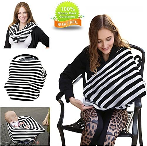 Nursing Scarf Car Seat Breastfeeding Covers Multi Use Canopy Shopping Cart Soft Shawl Full Wrap Protect Privacy for Babies Women
