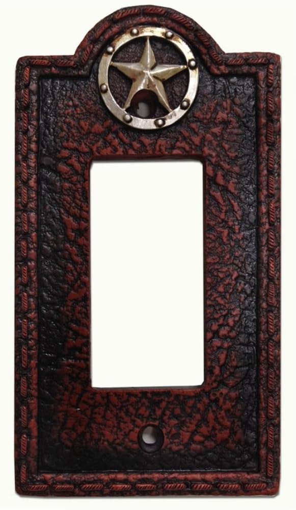 Lone Star Western Leather Grain Look Single Rocker Switch Cover Plate