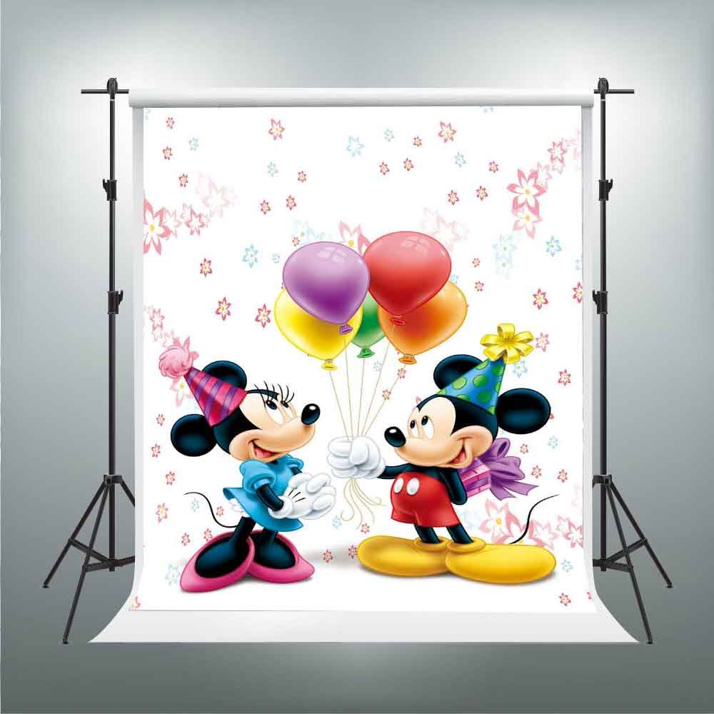 驚きの値段で B07fy3s9ld Lxge287 Minnieカラフルバルーン写真背景の子誕生日パーティーベビーシャワー背景写真ブース小道具studio Mickey 7ft X Gesen漫画アニメーション背景5 バックペーパー背景布 Www Wwmp Org Za