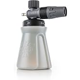 The Rag Company - Ultra H2O Foam Cannon | Stainless Steel Internals | Fully Adjustable Spray Patterns and Dilution Ratios | Chemical-Resistant HDPE Wide-Mouth Bottle